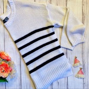 Quinn Black and White Striped Sweater
